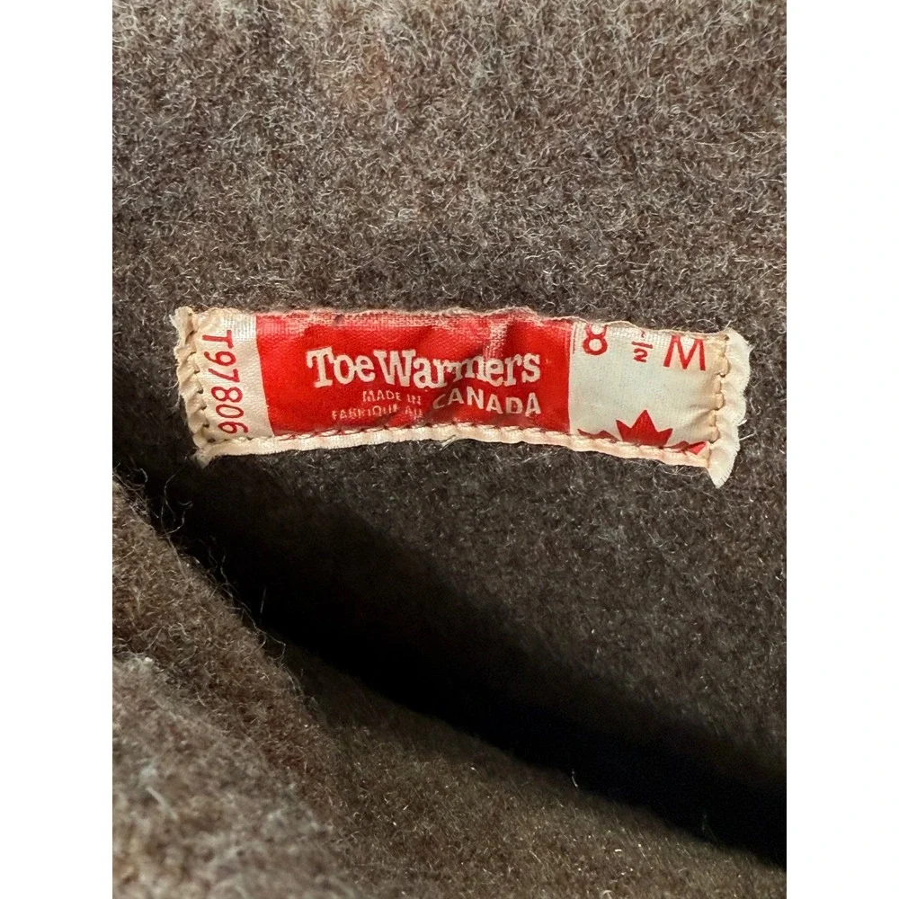 Toe Warmers Canada Waterproof Women's Taupe Winter Snow‎ Boots Sz 8.5 Front Zip